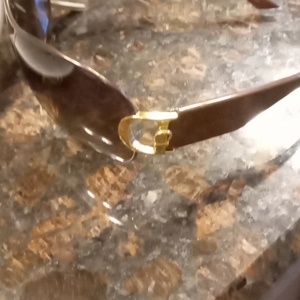 Dior Brown Gradient Aviator Sunglasses with Gold Accents - Picture 3 of 9